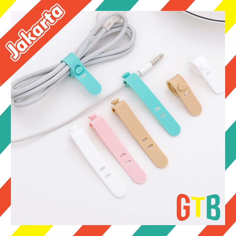 ❤️GTB❤️ Pengikat Kabel Silikon Tie Strap Wrap Perapih Kabel Charger Earphone R510 R558