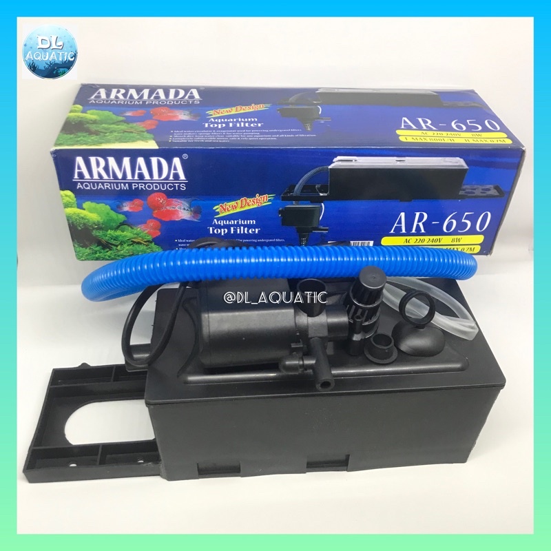ARMADA 650 AR-650 BOX TOP FILTER ATAS LENGKAP AQUARIUM AQUASCAPE