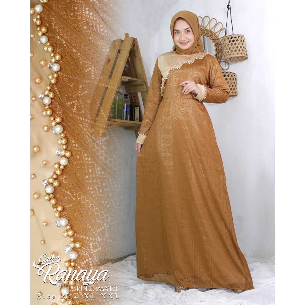 Gamis Brukat Kanaya NK/ Kebaya Gamis Pesta Mewah / Dress Brokat