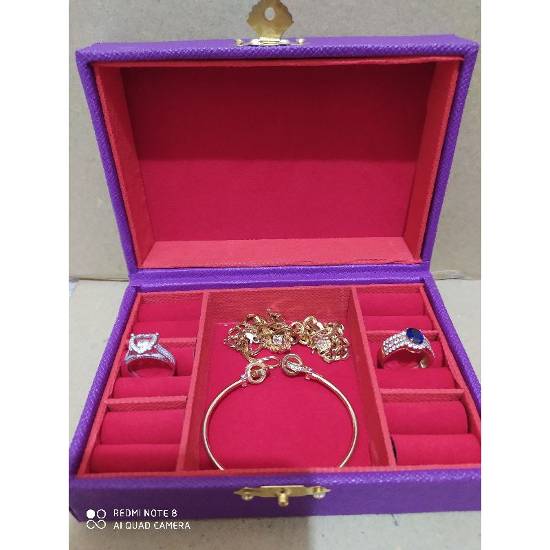 kotak perhiasan untuk 6cincin dan 1kotak kosong bisa unk kalung gelang liontin anting LM/ANTAM