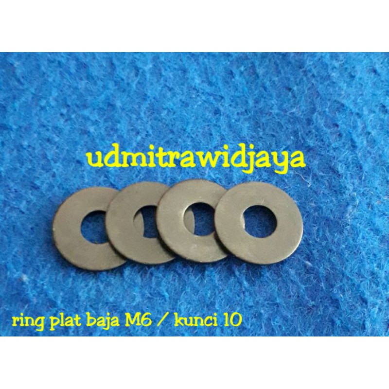 Ring plat baja 6mm kunci 10 / ringplat baja m6 / ring plat baja M6 lebar / ring plat m6 baja