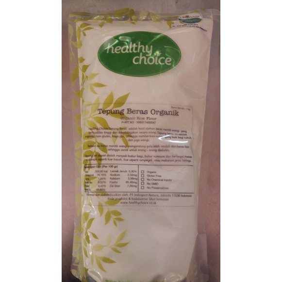 

BISA COD HEALTY CHOICE TEPUNG BERAS ORGANIK 1kg