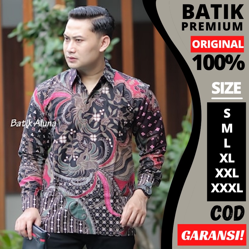 Batik Cowok Lengan Panjang Premium Batik Remaja Pria Batik Aluna Batik Dewasa Lengan Panjang Baju Ba