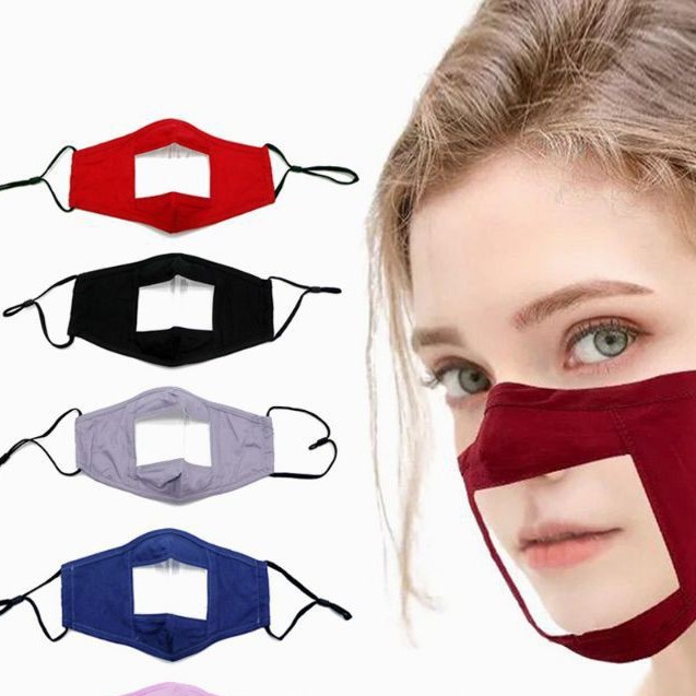 MASKER KAIN TRANSPARAN DEWASA EARLOOP UNTUJ TUNA RUNGU WICARA DISABILITAS DISABLE FASHION POLOS MOTI