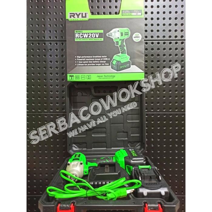 Ryu Rcw 20 Volt Bor Cordless Impact Wrench Bor Baterai Buka Baut Ban