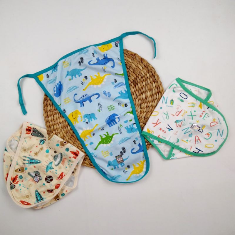 Popok Tali Motif Little Q Makassar Loyor Bayi isi 3's