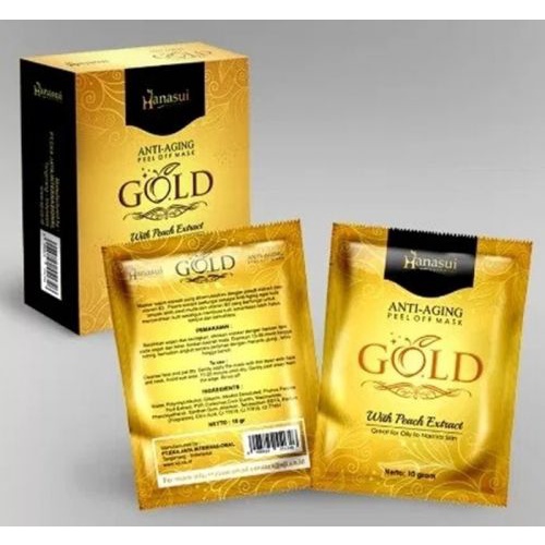 Hanasui GOLD Anti Aging Peel Off Mask Peach Extract Oily to Normal skin sachet masker emas