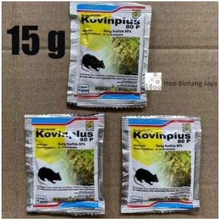 Racun Tikus KOVINPLUS KOVIN PLUS Obat Anti Tikus Basmi Pembasmi Ampuh Tuntas 80P 15Gr