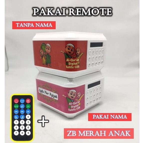 (BISA REQUEST NAMA.) SPEAKER ALQURAN ADVANCE TP600 16GB BLUETOOTH/UST.SOMAD-ZB MERAH ANAK REMOTE