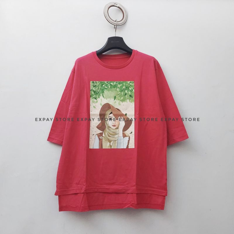 Kaos siku 7/8 kaos tumbIr top loose OVERSIZE Model panjang belakang