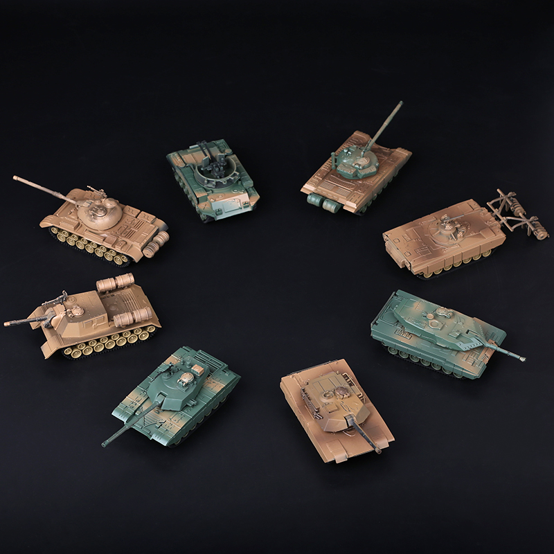 8pcs / Set Mainan Model Tank WW2 4D 1 / 72 M1A2 M42 T72-M1 Bahan Plastik Untuk Hadiah Anak