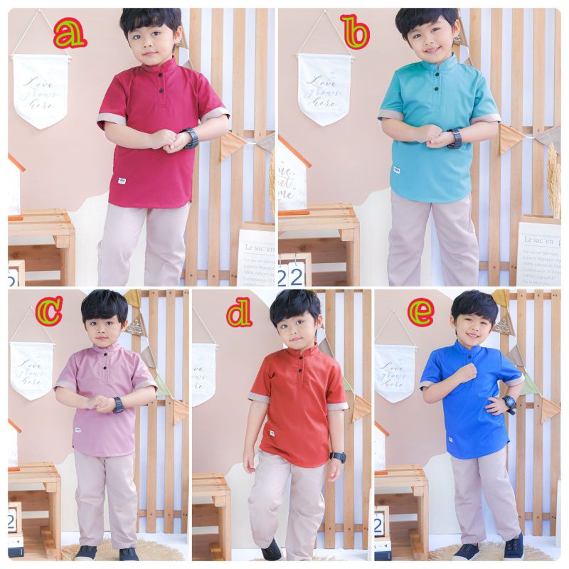 Set Koko Zidan Setelan Koko Anak Neeca Kiddos Size 6,8,10,12,14 Y