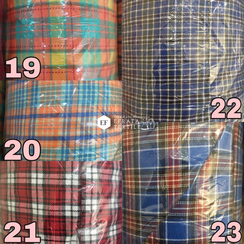 KAIN KATUN KOTAK KOTAK SERAGAM SMP SD SMA-2