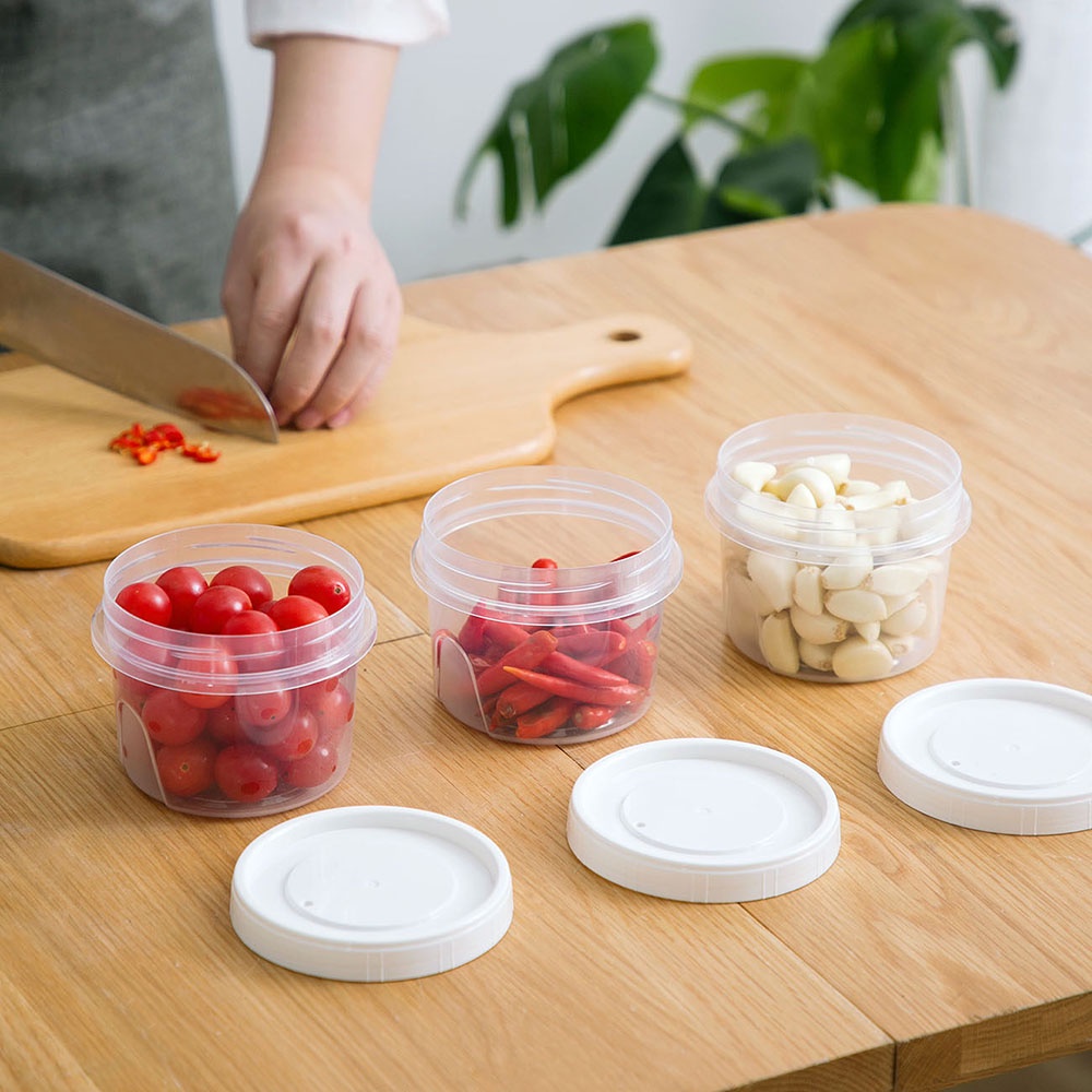 4 Pcs Kotak Penyimpanan Makanan Buah Sayuran Dengan Tutup Untuk Kulkas Dapur