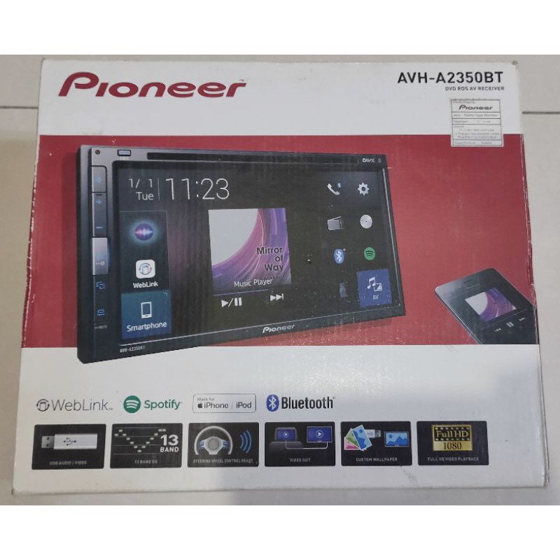 Pioneer AVH A2350BT Tape Mobil DVD RDS AV Receiver