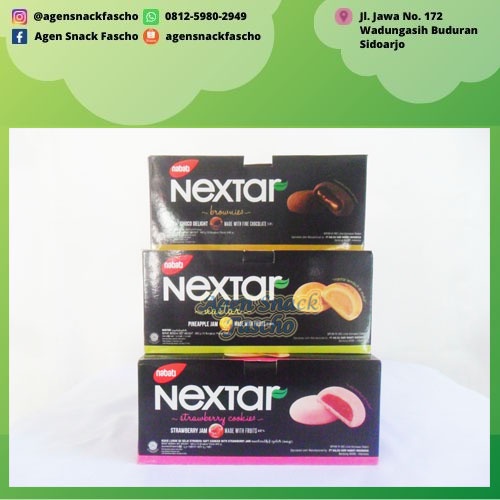 

Nabati Nextar Cookies Nastar / Cokelat Brownies / Strawberry / Blueberry 42 gram (1 box isi 10 pcs)