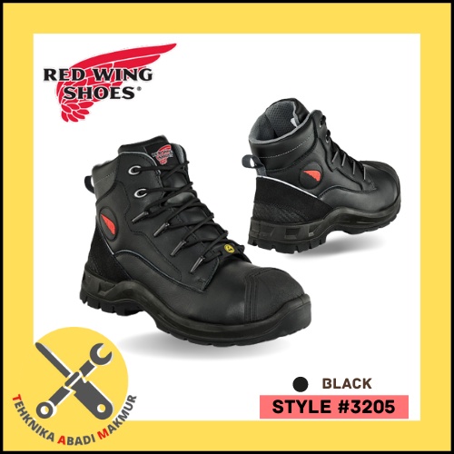 SAFETY SHOES RED WING - STYLE #3205 / SEPATU PROYEK ALL BLACK