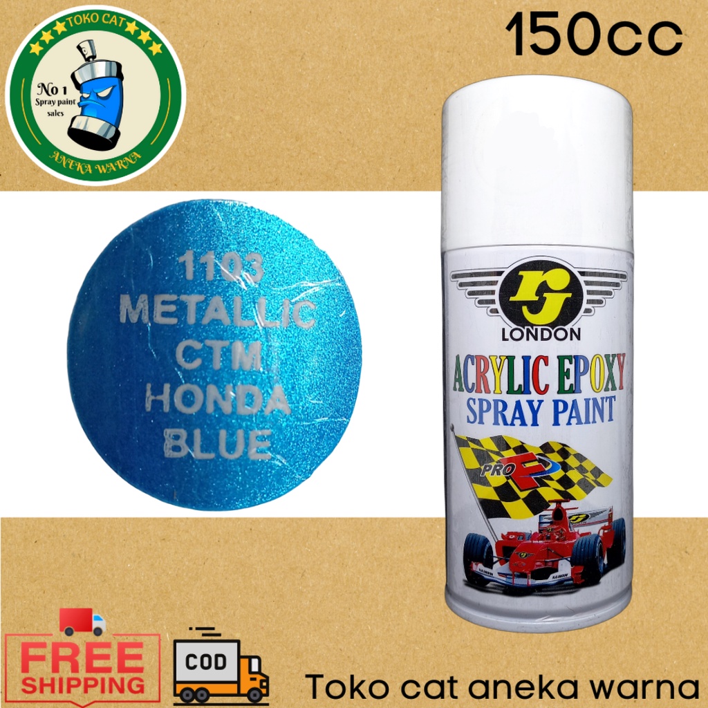 cat semprot 150cc rj london metallic metalik CTM honda blue biru spray paint pilok pilox