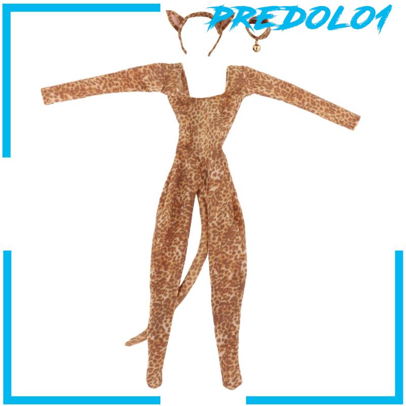 1/6 Woman Leopard Print Suit for 12'' Action Female Figure Doll Clothing