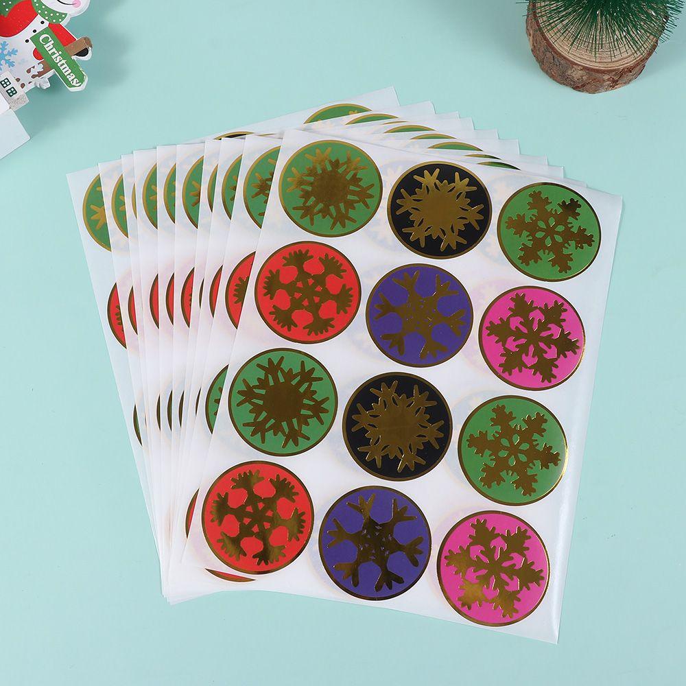 R-flower Gift Paper Sticker Hiasan Kue Snowflake Biskuit Festival Dekorasi Sealing Craft Merry Christmas