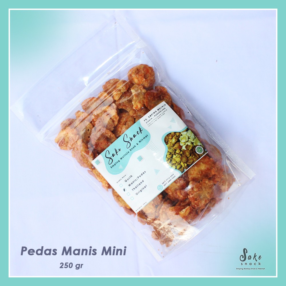 

emping rasa pedas manis mini 250 gr / sake snack / khas pandeglang