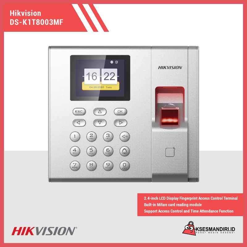 Mesin Absensi Fingerprint Hikvision DS-K1T8003MF