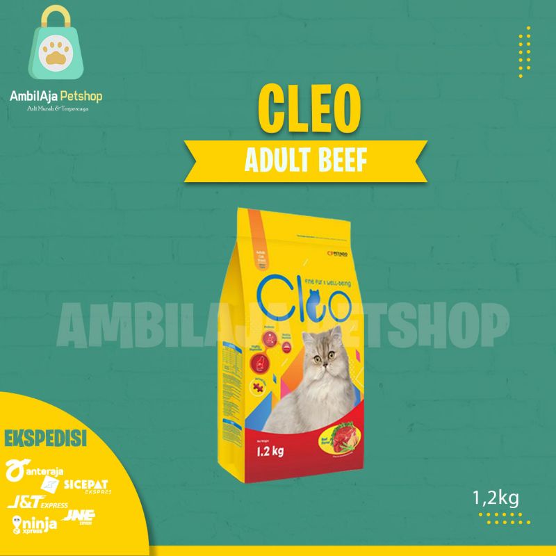 Makanan kucing CLEO 1,2kg BEEF ADULT