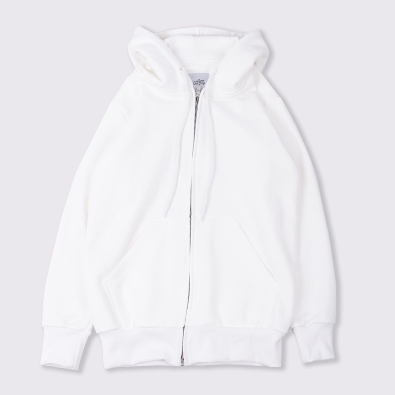 ZIPPER HOODIE WHITE