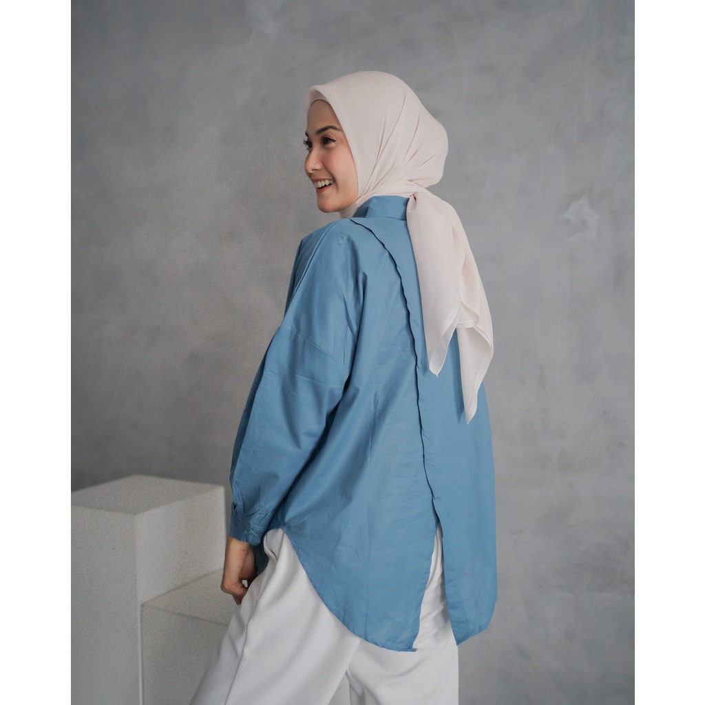 Nelka Shirt / Kemeja Wanita Oversize Linen Nelka Shirt Linen Pocket Oversize / Linen Shirt / Kemeja Shirt Linen