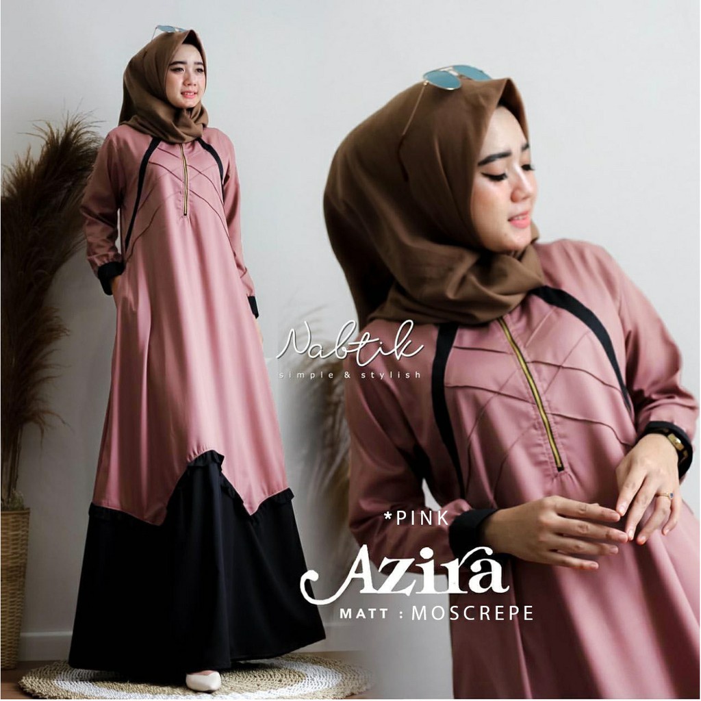 Baju Gamis Zira Jumbo Busui Maxi Dress Syari Muslimah Big Size Model Casual Terkini