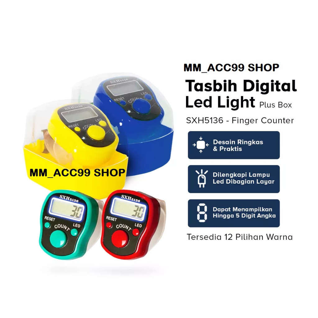 Tasbih Digital LED 1Pcs Finger Counter LED Light