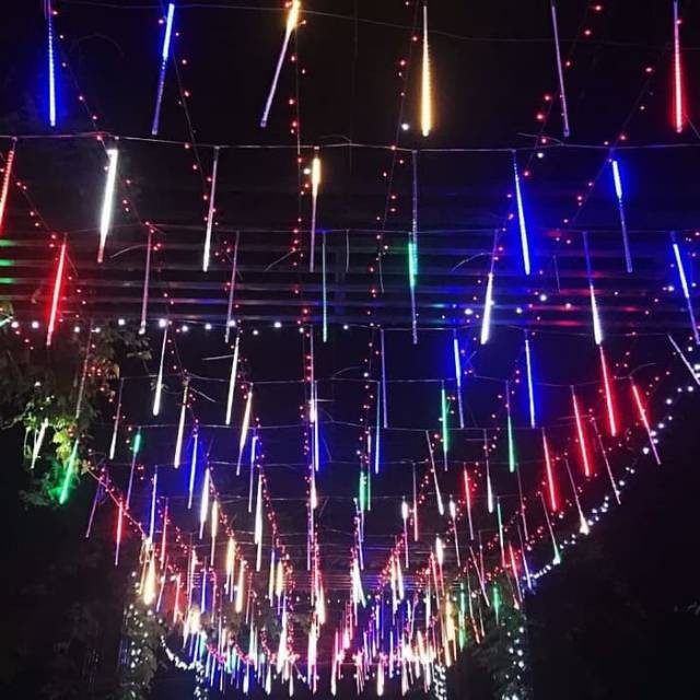 [ISI 10 Batang] LED Meteor RGB Hujan Warna Warni 50CM 1 SET NAIK TURUN