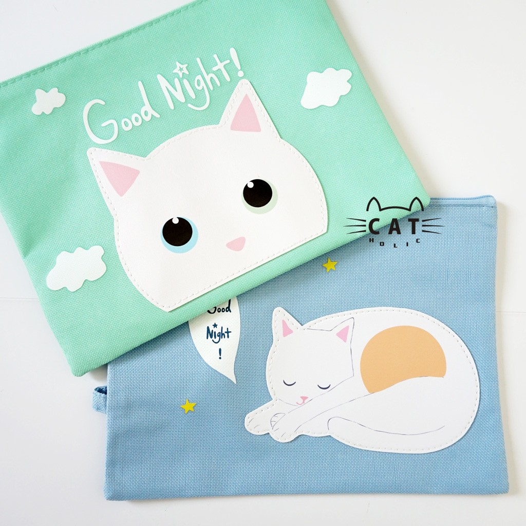 Map file / organizer cat kucing kain Good Night A5  Shopee Indonesia