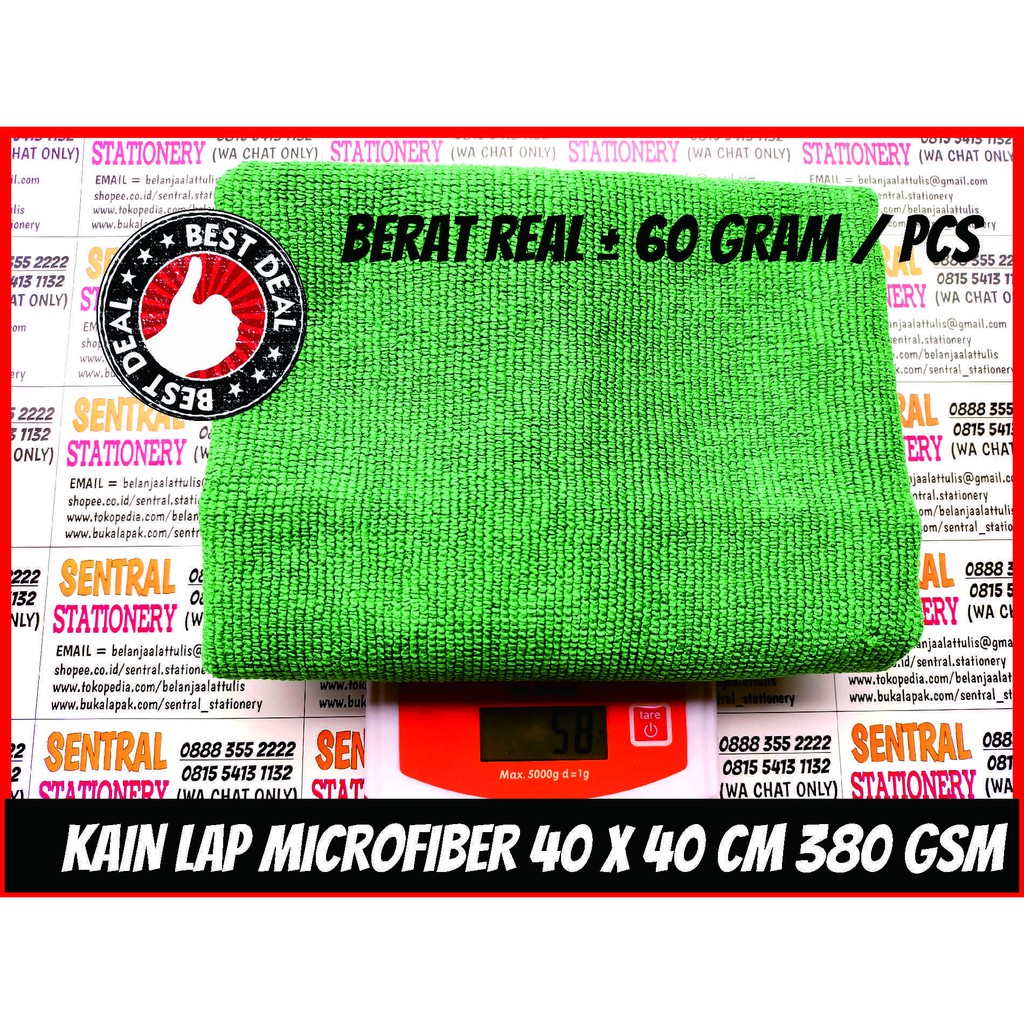 Kain Polish Handuk Pembersih Serbaguna Lap Microfiber 320 - 380 gsm Premium Car Detailing Mobil