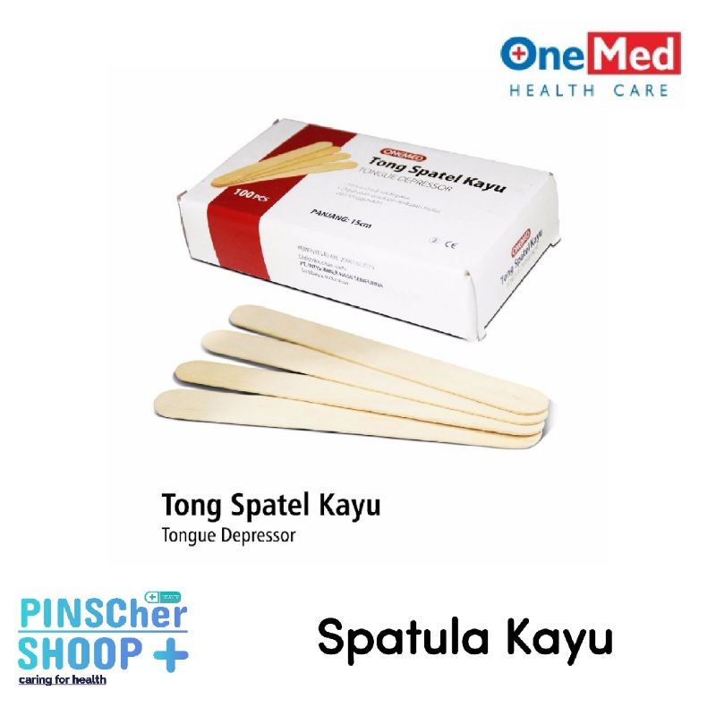 Spatula Kayu Tong Spatel Wooden Tongue Depresor Sundip Lidah Onemed Box 100 Pcs