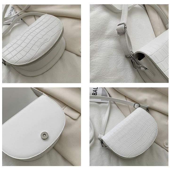 Retaily RY1420 Tas Mini Perempuan Korean Style Fashion Wanita Lilac Croco Motif Slingbag Woman