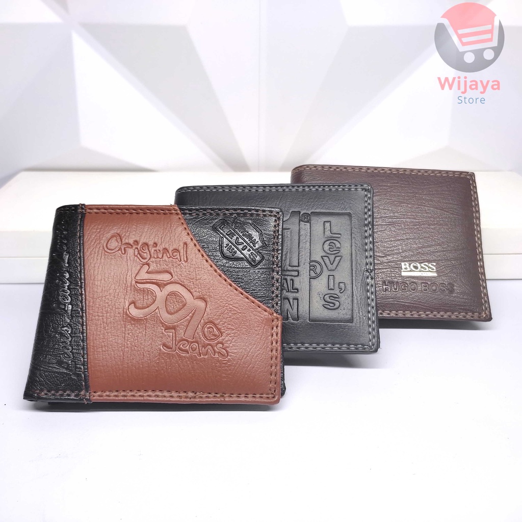 Dompet Lipat Pira Kulit Sintetis (Hard Synthetic Wallet) Levis Boss