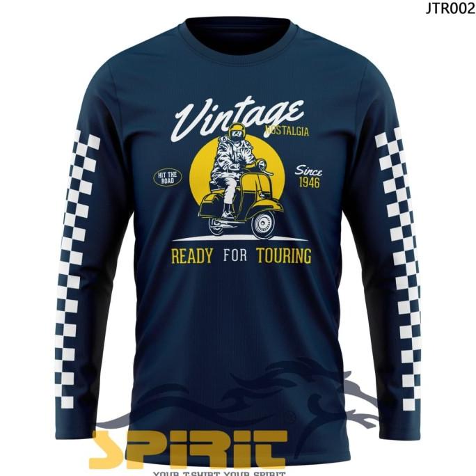[TERBARU kaos lengan panjang vespa touring pria jumbo motor vespa