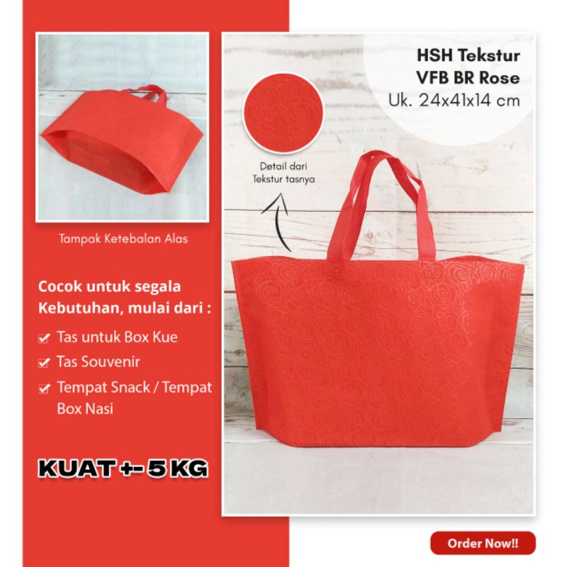 

TAS BROWNIES EMBOSS 24X41X14 SPUNBOND TEKSTUR | TAS BOX KUE
