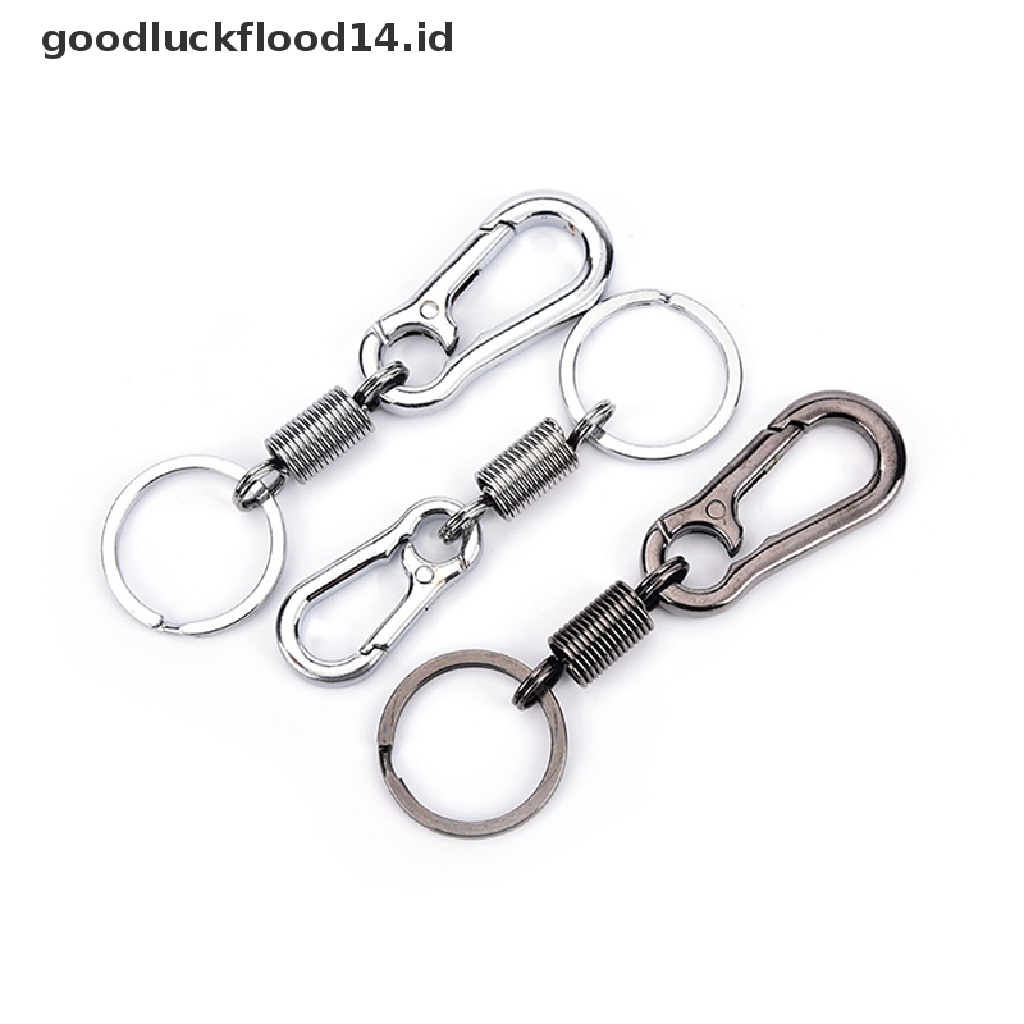 [OOID] 1pc Stainless steel Gourd Buckle carabiner keychain anti-lost buckle retractable ID