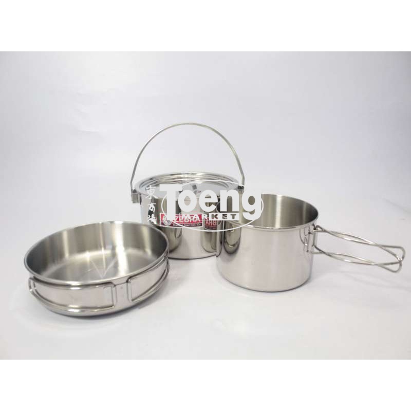 RANTANG CAMPING SET STAINLESS (ISI 4pcs) 184210 ZEBRA