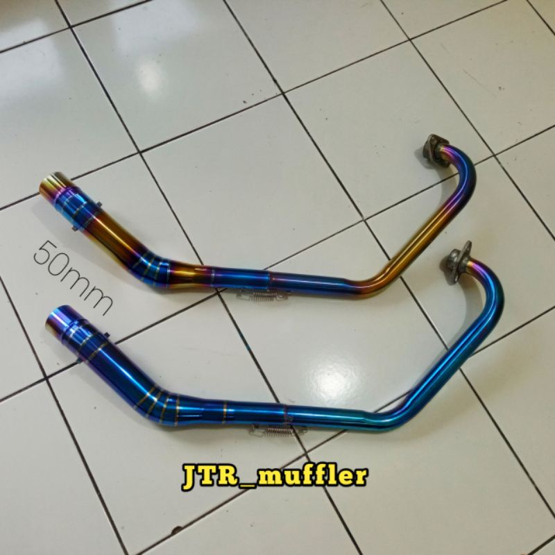 Leher Leheran Knalpot VIXION OLD NEW bluemoon - stainless inlet 50mm