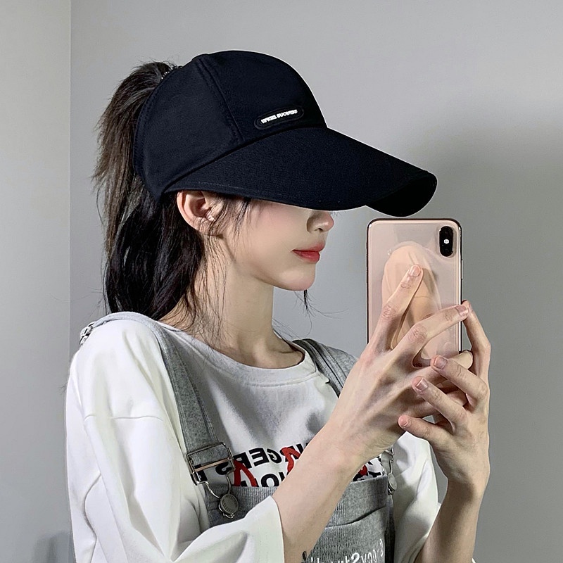 Topi baseball ponytail Tabir Surya Pinggiran Panjang Wanita Modis