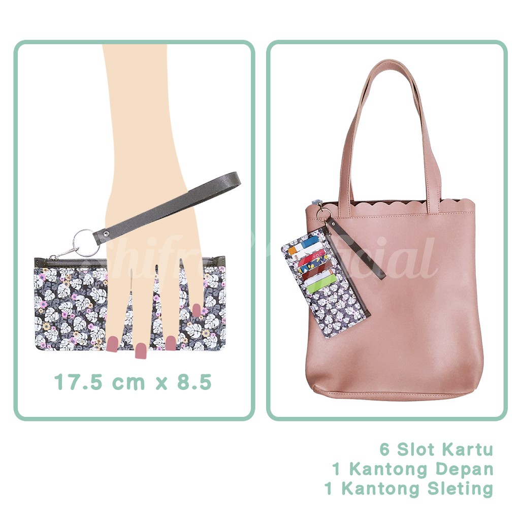 Shifra Card Holder 7 Slot Dompet Kartu Genggam Kantong Uang Colorful Pattern