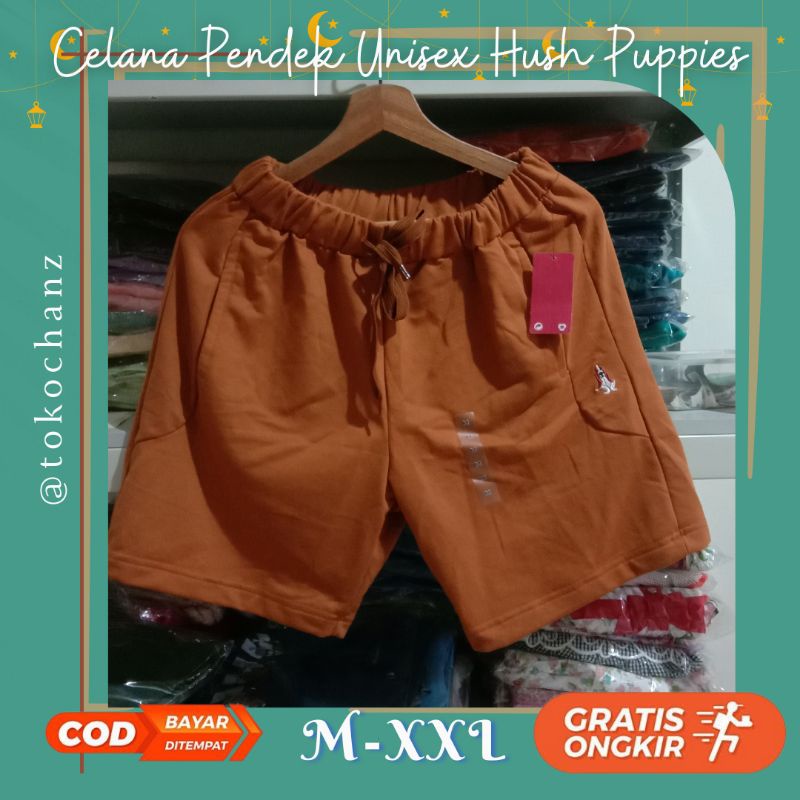 CELANA PENDEK WANITA PRIA  HUSH PUPPIES SHORT PANTS CEWEK COWOK PEREMPUAN LAKI LAKI DEWASA REMAJA MO