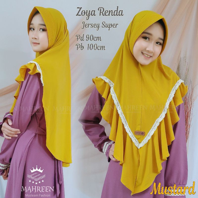 Khimar zoya renda jersey super