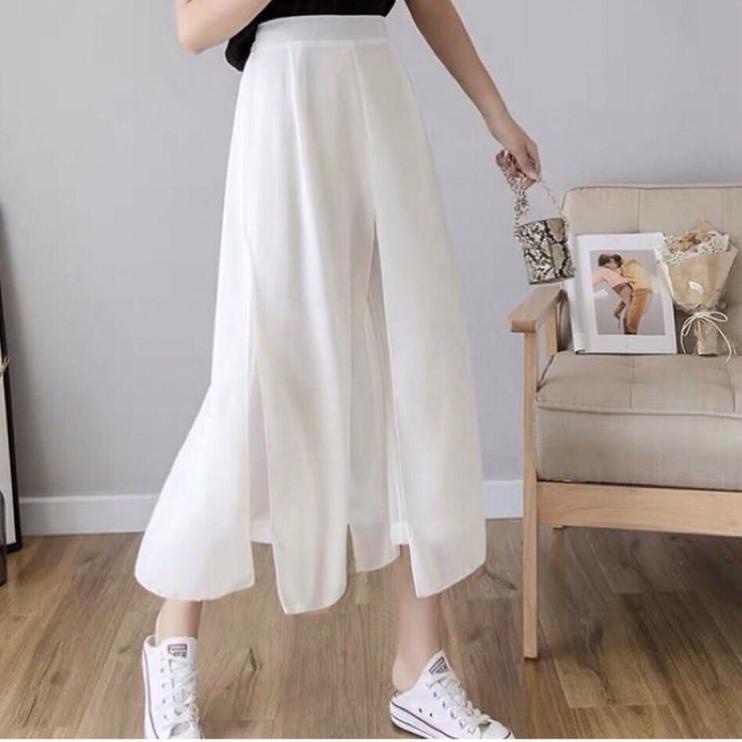 SERLA KULOT CELANA DOUBLE LAYER STICE PANTS CHIFFON CERUTY KOREAN STYLE {AOA.25Au22н}