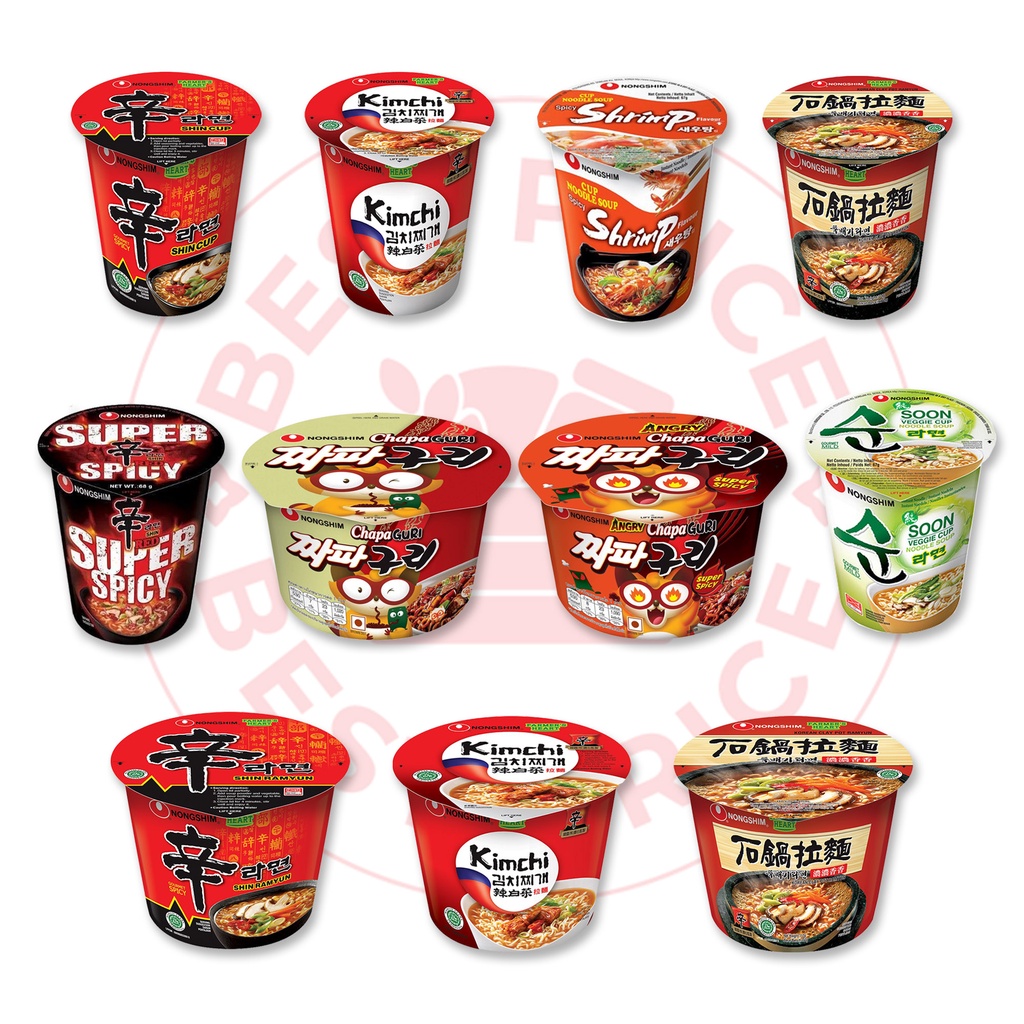 NONGSHIM - SEMUA VARIAN MIE KOREA CUP/BOWL (SHIN RAMYUN/ CHAPAGURI/ VEGE/ SHRIMP/ CLAYPOT/ KIMCHI)