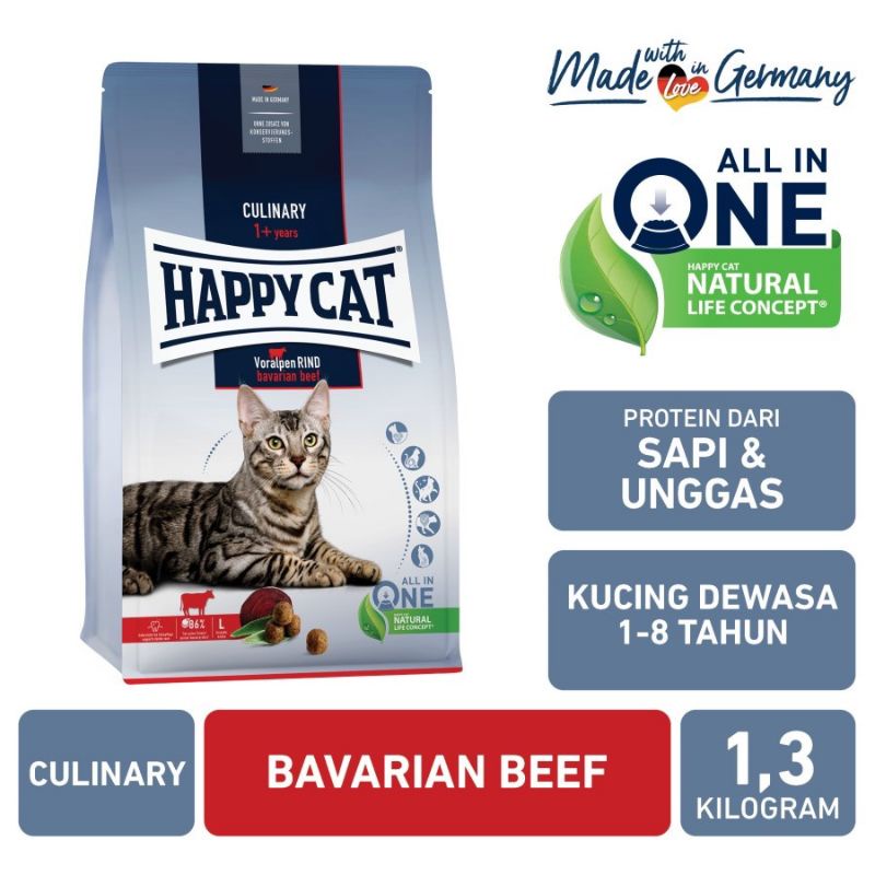 Makanan kucing Happy Cat Culinary Bavarian Beef 1.3kg