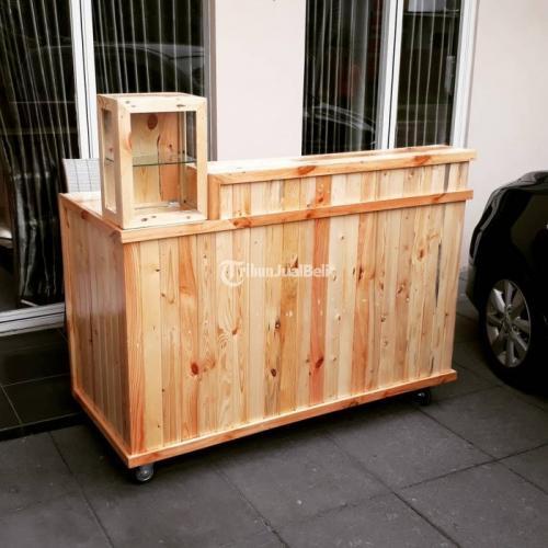 Gerobak Stand Booth Meja jualan Kayu Jati Belanda meja stand jualan makanan